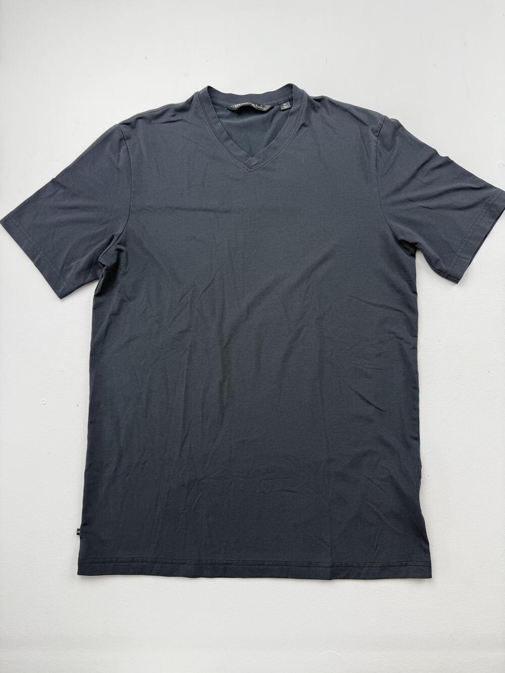 Travis Mathew Shirt Mens Medium Gray V-Neck Tee Solid Basic Casual Jersey Knit